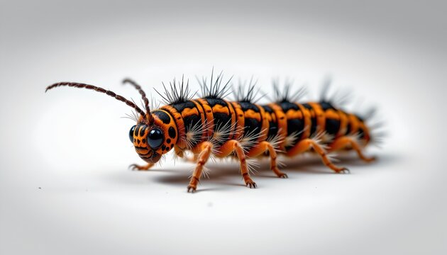 Two large, orange and black insects with long antennae, standing closely together against a plain background.