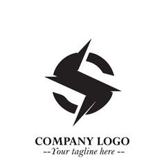 Sleek Electrical Logo Symbol on a Clean White Background for Modern Branding Design Elements Art