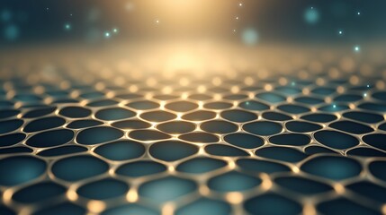 Hexagonal Microstructure: An abstract close-up unveils a complex hexagonal arrangement, a testament to scientific ingenuity and technological advancement. This intriguing design sparks curiosity.