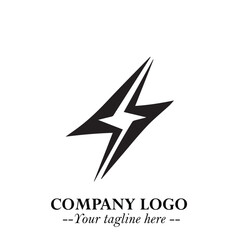 Obraz premium Sleek Electrical Logo Symbol on a Clean White Background for Modern Branding Design Elements Art