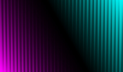 Abstract vertical stripes glowing gradient design magenta and cyan colors
