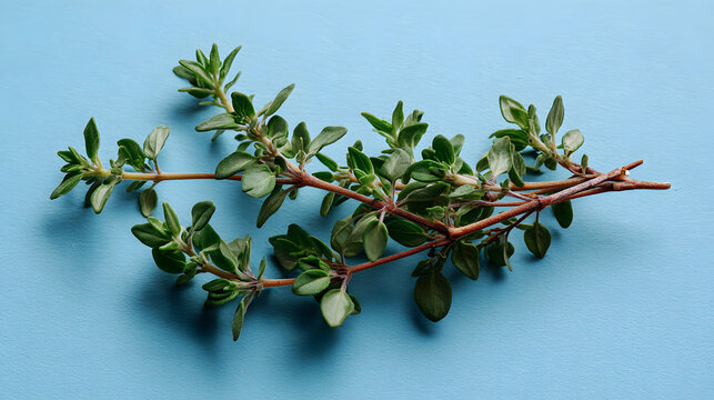ThymeSprigOnBlueBackground