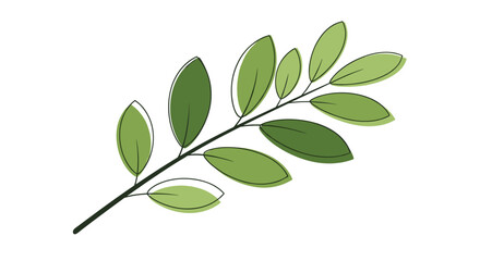 Fototapeta premium A stylized illustration of a green leafy branch with a fresh, organic feel, perfect for natural and eco-friendly designs.