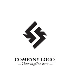 Sleek Electrical Logo Symbol on a Clean White Background for Modern Branding Design Elements Art