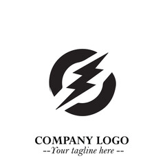 Obraz premium Sleek Electrical Logo Symbol on a Clean White Background for Modern Branding Design Elements Art