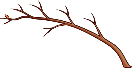 A single bare tree branch with a small bird perched on it