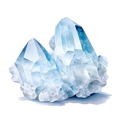 輝く青い水晶のクラスター