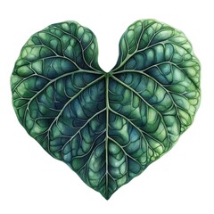 緑の葉のクローズアップ 水彩画