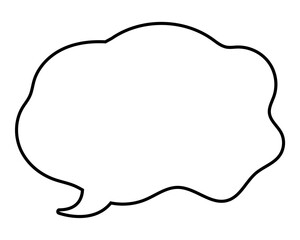 シンプルな吹き出し　柔らかい線の雲形