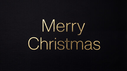 Obraz premium Elegant gold merry christmas text on a dark, textured background, perfect for holiday greetings
