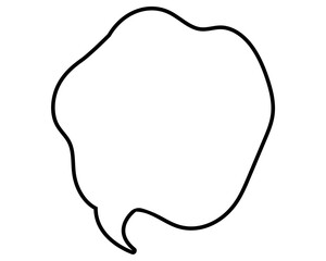 シンプルな吹き出し　柔らかい線の雲形