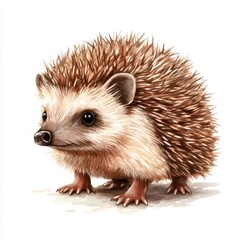 Fototapeta premium ハリネズミのクローズアップ水彩画