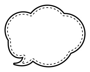 シンプルな点線付き吹き出し　雲形
