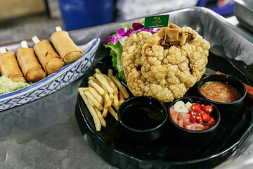 Crispy German Pork Knuckle, Thai food