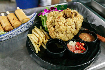 Crispy German Pork Knuckle, Thai food