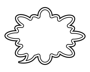 シンプルな二重線の吹き出し　雲形