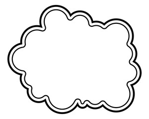 シンプルな二重線の吹き出し　雲形