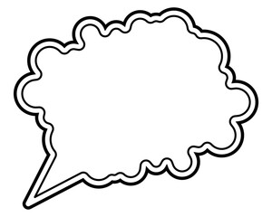 シンプルな二重線の吹き出し　雲形