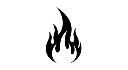 Stylized fire icon, a design element for warning signs and visual communication with hot themed