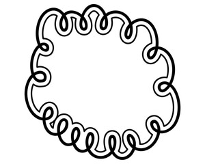 シンプルな二重線の吹き出し　雲形