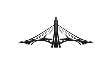 Modern black and white bridge silhouette design representing engineering and infrastructure