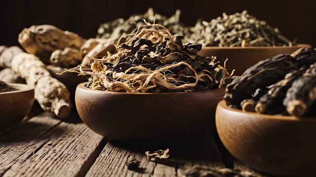 Ancient Apothecary A Cinematic Still Life of Herbal Remedies
