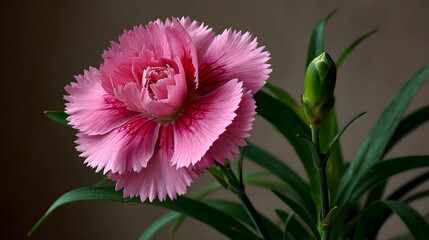 PinkCarnationWithGreenBud