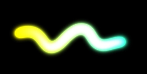Glowing neon light streak rays flow wave shaped on black background. Neon glowing blurred multicolour light beams flow futuristic concept background. Light leaks or neon glowing colour gradient shape.