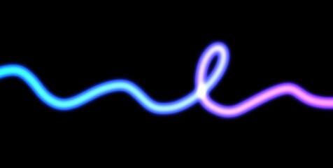Glowing neon light streak rays flow wave shaped on black background. Neon glowing blurred multicolour light beams flow futuristic concept background. Light leaks or neon glowing colour gradient shape.