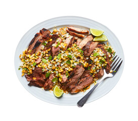 grilled pork chops and corn