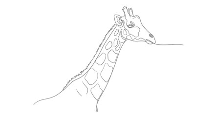 Elegant giraffe line drawing with a minimalistic and modern aesthetic style