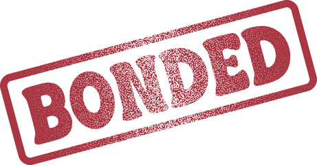 Authentic red BONDED stamp imprint signifying secure relationships and strong unity