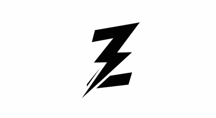 Bold and Dynamic Z Letter Logo with Lightning Bolt Design for Modern Branding