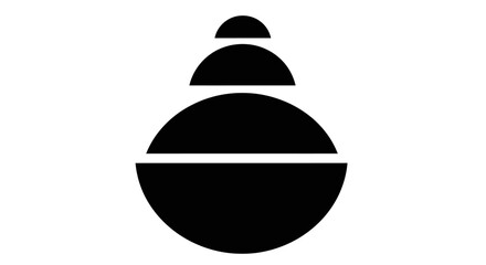 Abstract minimalistic silhouette of layered sphere-like shapes creating a simple design