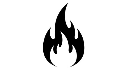 A Simple Black and White Flame Illustration of Passion and Energy Depiction
