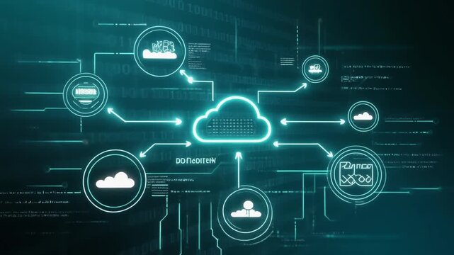 Dynamic digital data stream flows, representing complex binary code in a futuristic technological landscape, perfect for tech innovation and data analysis concepts.