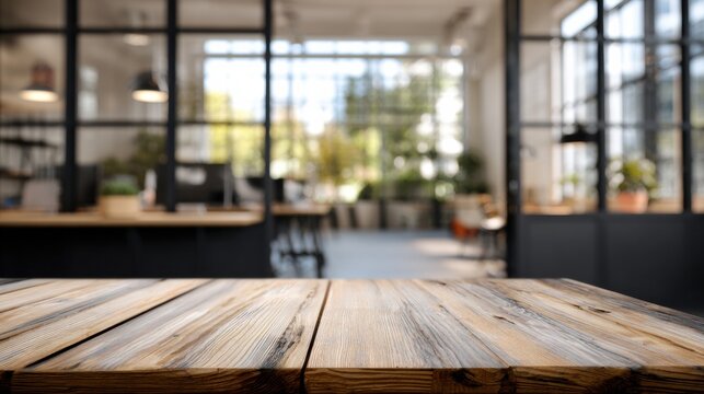 Clean Product Display Table in a Bright Tech Startup Presentation Space