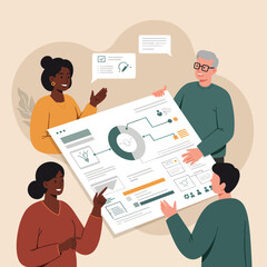 Team Analyzing Data Visualization for Business Strategy.