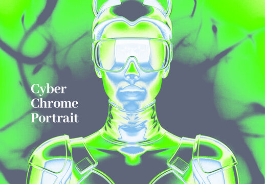 Cyber Chrome Photo Effect
