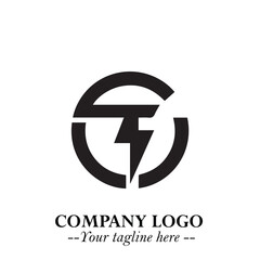 Obraz premium Sleek Electrical Logo Symbol on a Clean White Background for Modern Branding Design Elements Art