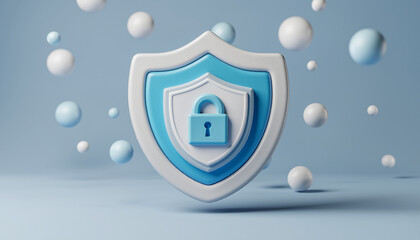3D Clay Shield Icon for Cybersecurity and Protection Concepts
