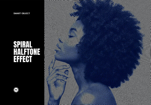 Spiral Halftone Photo Effect