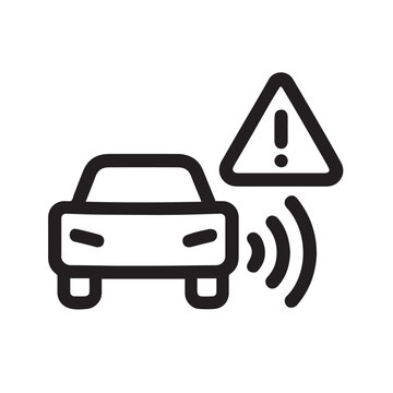 Blind Spot Warning Icon, Auto Safety Alert Dashboard Indicator.