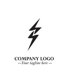 Sleek Electrical Logo Symbol on a Clean White Background for Modern Branding Design Elements Art