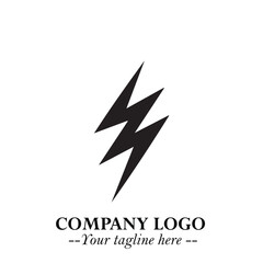 Sleek Electrical Logo Symbol on a Clean White Background for Modern Branding Design Elements Art