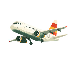 Airliner taking off isolated on transparent background, a symbol of travel and flight