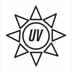 UV protection icon outline vector