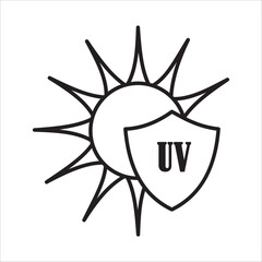UV protection icon outline vector