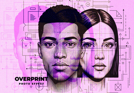 Overprint Photo Effect Template