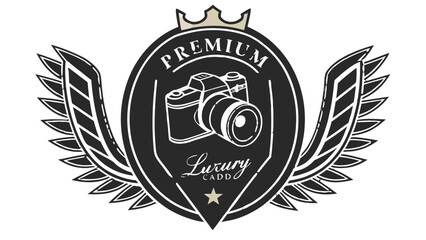 &ldquo;Black luxury badge vector, gold-line highlights, premium emblem style, clean modern layout, transparent background&rdquo;